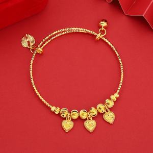 JXX Wholesale 24K Gold-Plated Brass Adjustable <b>Bangle</b> Fashion Jewelry for Adults and Children Gold <b>Bangle</b> for <b>Men</b> and Women - Product Image 4