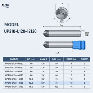 <span class=keywords><strong>UP210</strong></span> Vollhartmetall-Fasenfräser D12 120 Grad CNC-Fasenfräser für Stahl - Product Image 2
