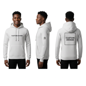 Sweat-shirt à capuche blanc pour homme, design personnalisé, coupe classique, coton French Terry, poche, respirant, vêtements décontractés d'automne - Product Image 1
