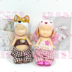 Ropa de tela hecha a mano para muñecas, accesorios para llaveros, conjunto de disfraces mini desmontables, multicolor, 10 cm, decoración artesanal DIY, venta al por mayor, 60 unidades - Product Image 2
