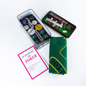 Ensemble de 200 jetons de <span class=keywords><strong>poker</strong></span> avec boîte de rangement en fer, vente chaude, jetons de <span class=keywords><strong>poker</strong></span> en PP bon marché de 4g avec <span class=keywords><strong>tapis</strong></span>, cartes, boutons de croupier et instructions - Product Image 3