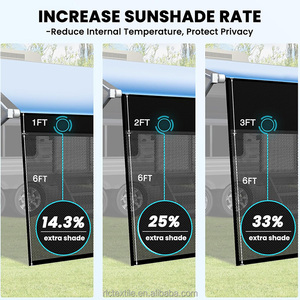 PVC <strong>Mesh</strong> RV Awning Sun Shade Screen Motor Home With Zipper Easy Install Sunscreen Shade For Trailer Awning - Product Image 5