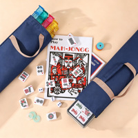 Ensemble de Mahjong de Luxe Américain Personnalisé avec 3 Sacs de Grande Capacité, Portable, Haut de Gamme, pour 4 Joueurs, Utilisation Quotidienne