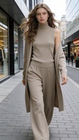 Ensemble deux pièces décontracté en polyester pour femme, style coréen, anti-plis, doux, pour le quotidien