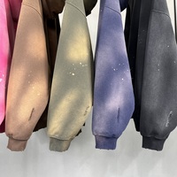 Streetwear personnalisé de haute qualité 450g coton sans ficelle à capuche logo personnalisé hommes surdimensionné recadrée neige lavé à la cire sweat à capuche hommes