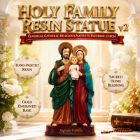 Statue de la Sainte Famille en résine, figurine catholique Jésus Marie Joseph, peinte à la main, scène de la Nativité, décoration chrétienne pour la maison et l'église, cadeau