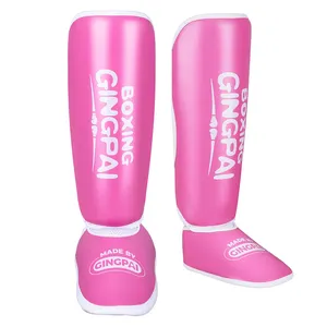 GINGPAI Gants MMA en cuir pour enfants Protège-tibias Équipement de combat de protection pour la boxe Muay Thai Kickboxing Entraînement aux arts martiaux - Product Image 3