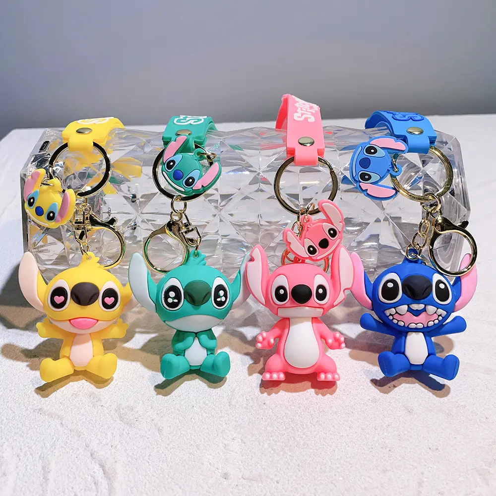 Mignon point jouets porte-clés 3D Anime Figure point pendentif porte-clés doux rose ange porte-clés voiture porte-clés fille cadeau d'anniversaire