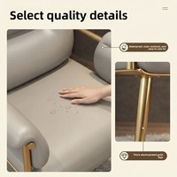 Fauteuil de manucure confortable et moderne en métal pour salon de beauté, style minimaliste, avec table de maquillage intégrée