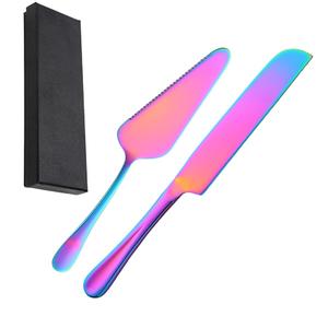 ชุดมีดและที่ตักเค้กสแตนเลสแบบเรียบง่าย เป็นมิตรกับสิ่งแวดล้อม <span class=keywords><strong>พ</strong></span>ร้อมกล่องของขวัญ ใช้กับเครื่องล้างจานได้ เหมาะสำหรับเสิร์ฟเค้กวันเกิดและงานแต่งงาน - Product Image 1