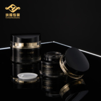 FUYAO Packaging – Nouvelle Gamme de Contenants de Luxe pour Soins de la Peau en Verre Vert 30g 50g – Ensemble d'Emballages Cosmétiques Vides avec Estampage à Chaud – Pot et Bouteille Noirs pour Crème