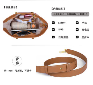 Bolsos Cruzados Grandes de Cuero Genuino de Lujo para Mujer, Bolsos de Hombro, Bolsos de Mano, Bolsos Tote - Product Image 2