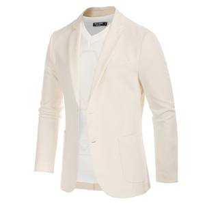 Blazer à deux boutons pour hommes OEM avec poches Manteau slim décontracté à manches longues et revers cranté pour hommes - Product Image 2