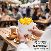 Boîtes à frites jetables en papier kraft résistant à la graisse pour emporter