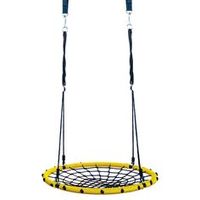 Balançoire de jeu en corde PE avec cadre en alliage de 60 cm, siège en filet pour intérieur et extérieur, idéale pour les jardins d'enfants et les parcs d'aventure