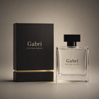 Flacon vaporisateur de parfum carré plat transparent vide de 50 ml, flacon de parfum personnalisé, flacon de parfum de luxe de 100 ml et emballage en boîte