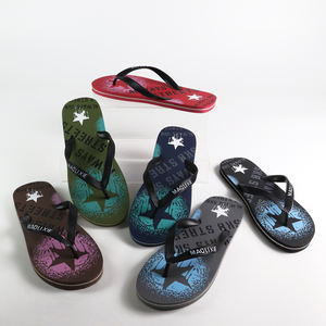 Vente d'usine, tongs de luxe rouges à bout ouvert pour hommes, antidérapantes, pantoufles d'intérieur/extérieur pour l'été - Product Image 1