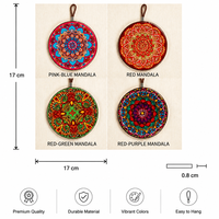 Sottobicchieri in Ceramica Mandala Marocchina Dipinti a Mano OEM, Diametro 17cm, Ecologici e Riutilizzabili, per Regali di Nozze, Vendita all'Ingrosso, Stile Boho