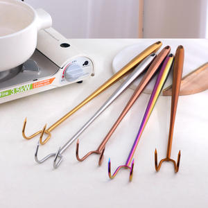 Usine en vrac en acier inoxydable crochet à viande outils ménagers longue poignée BBQ nourriture <span class=keywords><strong>Flipper</strong></span> crochets Anti-brûlure accessoires de cuisine - Product Image 1
