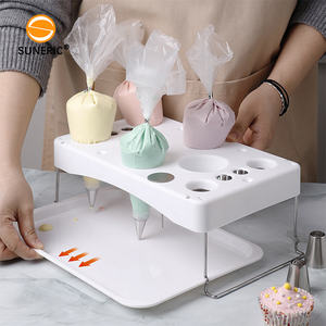 Outils de pâtisserie bricolage pliable fait maison décoration de gâteau glaçage pratique sac <span class=keywords><strong>à</strong></span> <span class=keywords><strong>douille</strong></span> <span class=keywords><strong>support</strong></span> plateau porte-sac <span class=keywords><strong>à</strong></span> pâtisserie - Product Image 2