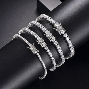 925 Sterling Silber Tennis Armband Zirkon 2mm-5mm Größen Gold Weißgold Roségold plattiert Hauptstein Diamant Perle Nummer Form - Product Image 4