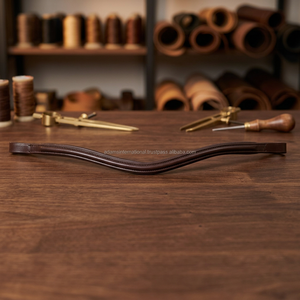 Bridon de cheval en cuir de qualité supérieure, avec frontale fantaisie, couleur et logo personnalisables, taille ajustable, vente en gros - Product Image 2