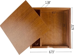 Caja <span class=keywords><strong>de</strong></span> Regalo <span class=keywords><strong>de</strong></span> <span class=keywords><strong>Madera</strong></span> para Fotos <span class=keywords><strong>con</strong></span> Tapa Deslizante, Caja <span class=keywords><strong>de</strong></span> Recuerdos <span class=keywords><strong>de</strong></span> Boda para Amigos, Socios, Fotógrafos, Clientes, USB, Negocios, Color Marrón Oscuro - Product Image 3