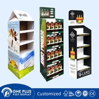 Support d'affichage en carton ondulé de haute qualité, support d'affichage au sol pour la vente au détail, support d'affichage personnalisé pour boissons, bière, vin, eau, bouteilles
