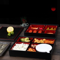 Boîte en plastique laquée, récipient alimentaire, compartiment, boîte à lunch, boîte à sushi, boîte bento