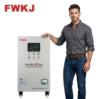 Régulateur de tension entièrement automatique monophasé 20 KVA en cuivre, modèle SVC/TND, réglable, avec écran LCD pour centre de données, 50/60 Hz