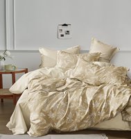Parure de lit en polyester à imprimé feuilles, housse de couette grise botanique avec taies d'oreiller, linge de lit doux en microfibre pour la maison, l'hôtel, vente en gros