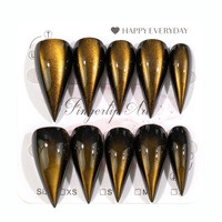 30 faux ongles longs pointus œil de chat, griffes de dragon, en ABS de haute qualité, griffes d'aigle, à presser, couverture complète pour les doigts