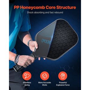 Pagaie de Pickleball en fibre de carbone Blue Pro pour raquette en nid d'abeille pour adultes - Product Image 3