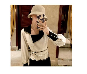 Hot Sale Women Metal <strong>Belt</strong> Fashion Black Gold Waist <strong>Chain</strong> <strong>Belt</strong> Gold Belly <strong>Belt</strong> for Dress - Product Image 3
