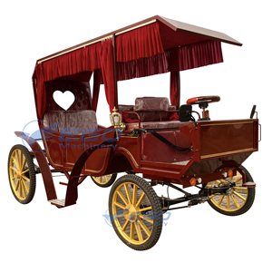 2026 Horse-drawn Sightseeing Carriage Dual Function Sightseeing Carriage Wedding Electric Red Heart Sightseeing Royal Carriage - Product Image 1