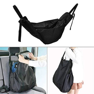 Sac de rangement pour voiture 60L, en tissu Oxford noir, à suspendre, pour l'organisation de l'intérieur de la voiture, les voyages et le shopping - Product Image 5