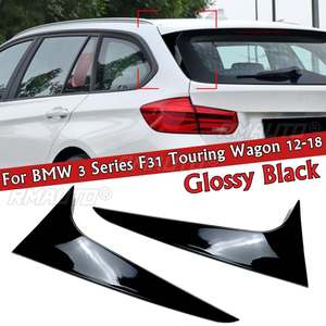 คู่สปอยเลอร์สปอยเลอร์ด้านข้างหน้าต่างด้านหลังสีดำมันวาวสำหรับ BMW 3ชุด F31การท่องเที่ยว Wagon 2012 2013 2014 2015 2016 2017 2018 - Product Image 1