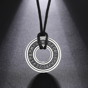 Vintage Nordic Rune Necklaces for Men Stainless Steel Norse Runes Viking Jewelry Pagan <strong>Elder</strong> Futhark Pendant Amulet Talisman - Product Image 2