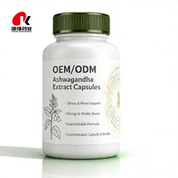 Capsules d'Ashwagandha OEM 5% 10% Withanolides GMP HALAL KOSHER Marque Privée pour le Bien-être Quotidien et le Soutien à la Résilience au Stress