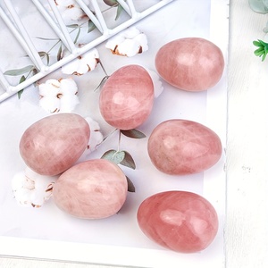 Wholesale Natural Rose Quartz Egg for Jewelry Making Home Office <b>Decor</b> Holiday Gifts Halloween - Product Image 3