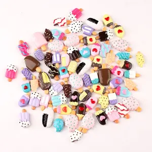 Mixed Flat Back Resin Ice-クリームPopsicle IceキャンディーCharms For Jewelry Pendant Making Diy Hair Ornaments Slime Accessories