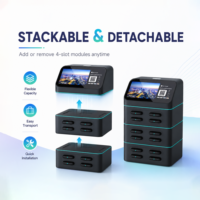 Mesin Vending Power Bank 12 Slot dengan Layar Iklan 4G/Wi-Fi 60W PD, Stasiun Pengisian Daya Ponsel Portabel untuk Sewa