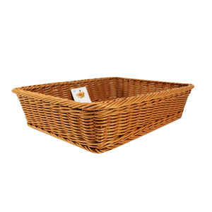 Giỏ đựng bánh mì bằng mây đan, chất liệu nhựa PP, dùng làm hộp đựng đồ trong phòng thay đồ & tủ quần áo, dùng để đựng thực phẩm, đồ dùng gia đình & sắp xếp đồ đạc - Product Image 1