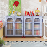 Étagère à livres en acier portable bleue moderne pour enfants, pour petites bibliothèques dans les salles d'étude et les appartements