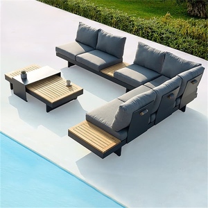 Meubles anticorrosifs de coin de jardin d'alliage d'<span class=keywords><strong>aluminium</strong></span> de teck de sofa <span class=keywords><strong>extérieur</strong></span> d'hôtel - Product Image 2