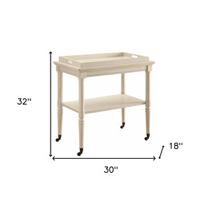 Set di bevande per carrelli con barra di rotolamento in legno HMS 30 bianco anticato - Product Image 6