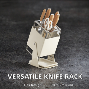 Portacoltelli da Cucina di Lusso in Acciaio Inox Non Pieghevole, Organizzatore Multifunzionale con Angolo Regolabile per Piano di Lavoro - Product Image 2