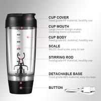 Mixeur de protéines portable USB rechargeable, shaker électrique pour protéines en bouteille, bouteille d'eau portable pour le sport, shaker électrique pour la salle de sport