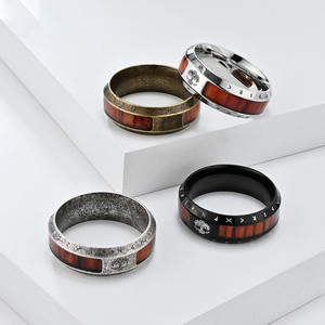 Zhong zhe Schmuck Vintage Text <span class=keywords><strong>Ring</strong></span> Mode Leben Baum Edelstahl <span class=keywords><strong>Ring</strong></span> Schmuck für Männer - Product Image 1