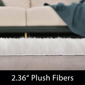Custom <b>Round</b> Fluffy Faux Fur Rug Washable Shaggy Area Rugs Modern Design Super Shaggy Carpet <b>Mats</b> for Living Room - Product Image 3